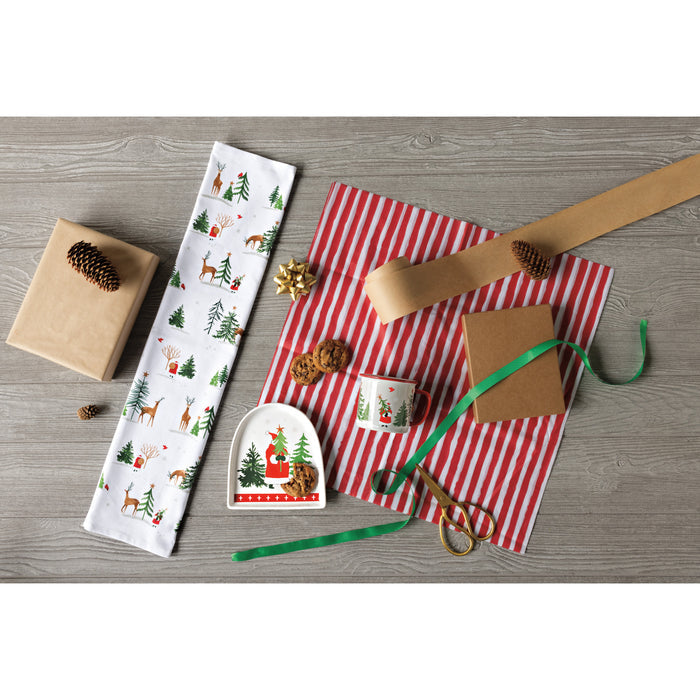 Santa's Reindeer Christmas Dishtowel