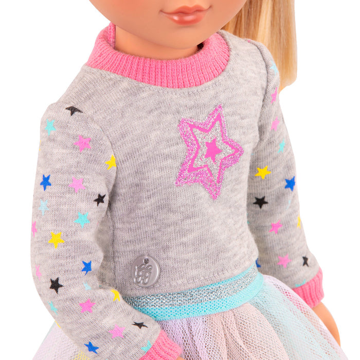 Star sweater for 14-inch doll
