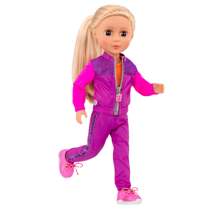 Glitter tracksuit for 14-inch doll