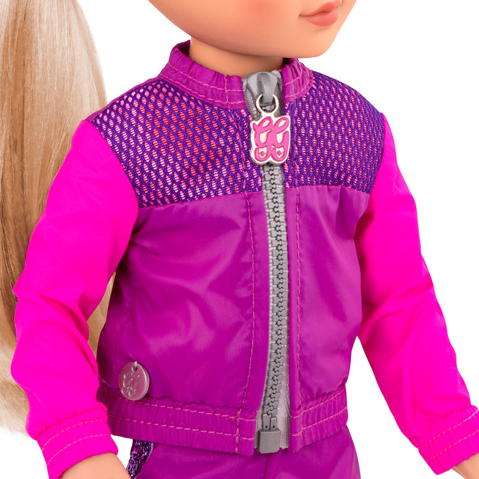 Glitter tracksuit for 14-inch doll