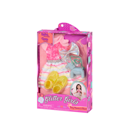 Rainbow floral dress for 14-inch doll