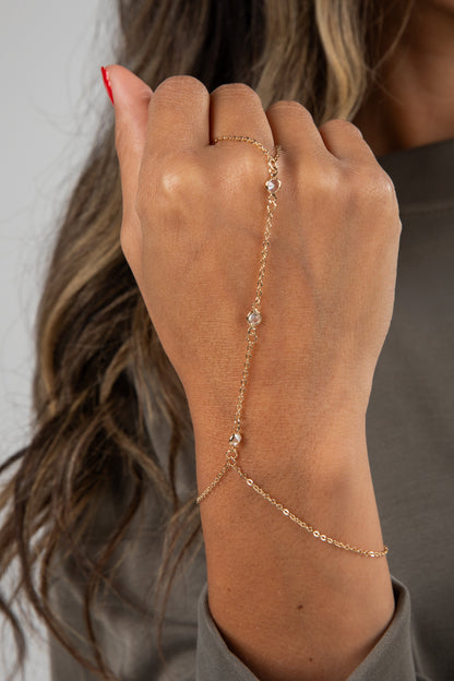 Cora Gold Gemstone Hand Chain