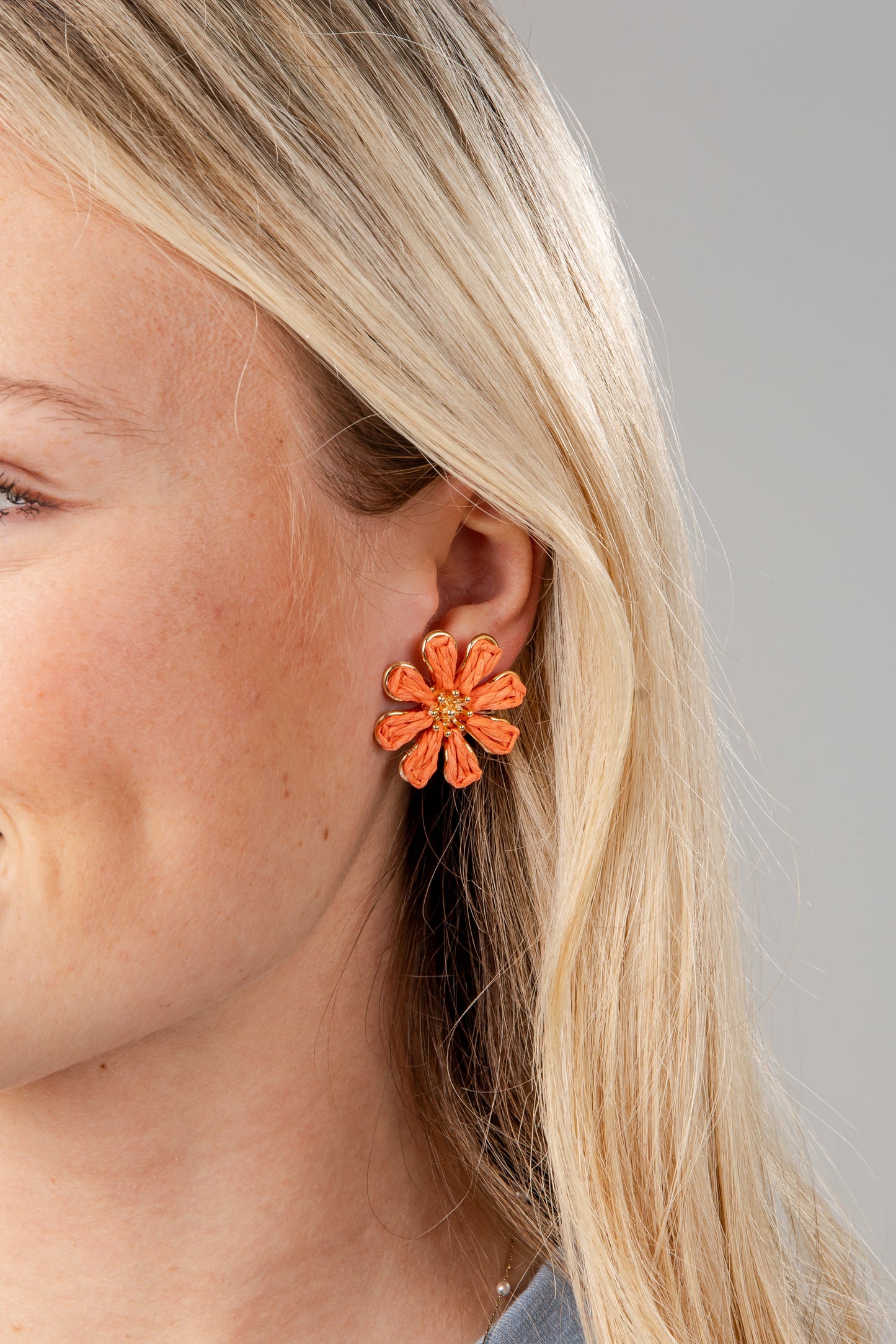 Aviana Raffia Floral Stud Earrings