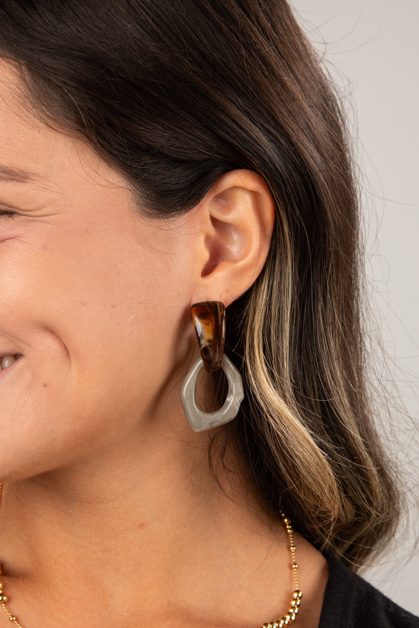 Addison Grey Acrylic Drop Earrings