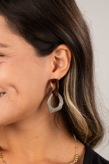 Addison Grey Acrylic Drop Earrings