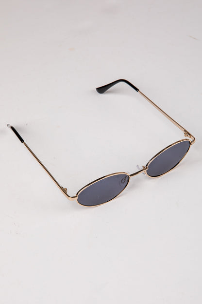 Downtown Edge Gold Oval Sunglasses