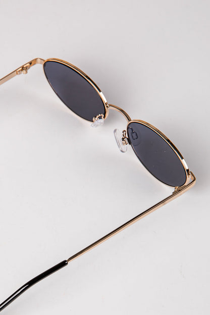 Downtown Edge Gold Oval Sunglasses