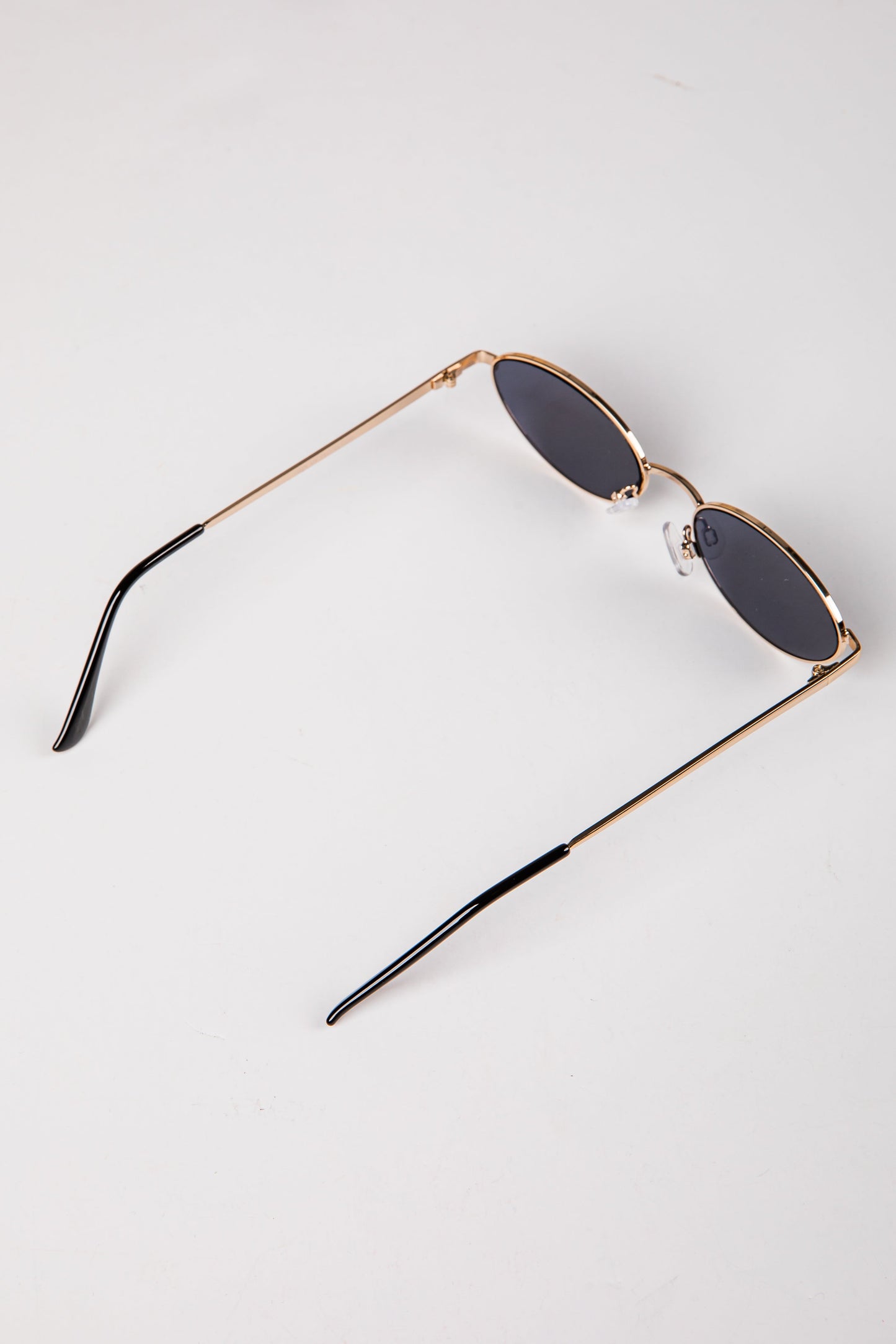 Downtown Edge Gold Oval Sunglasses