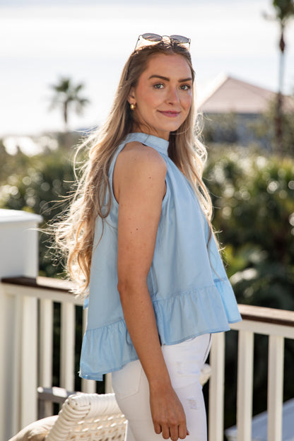 Breeze Through Blue Blouse