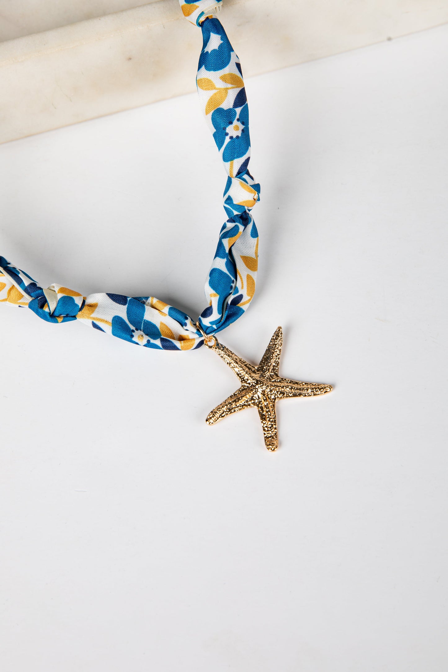 Delaney Seaside Knot Blue Bandana Necklace