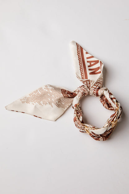 Adeline Quatrefoil Gold Bangle Scarf Bracelet