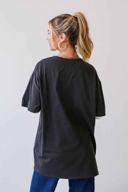 Charcoal Nashville Tennessee Music City Oversized Graphic Tee