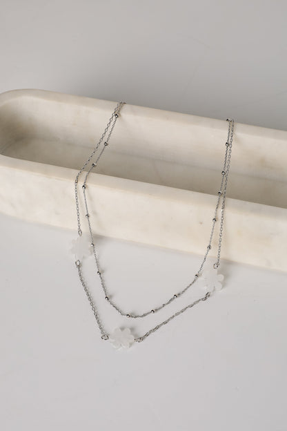 Alexa Cream Flower Charm Necklace