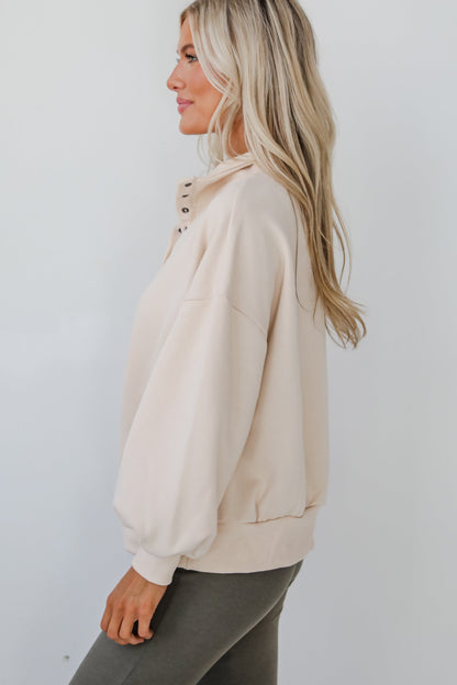 Cozy Weekend Plans Cream Pullover - DOORBUSTER
