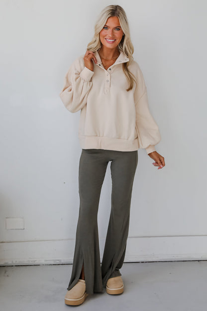 Cozy Weekend Plans Cream Pullover - DOORBUSTER