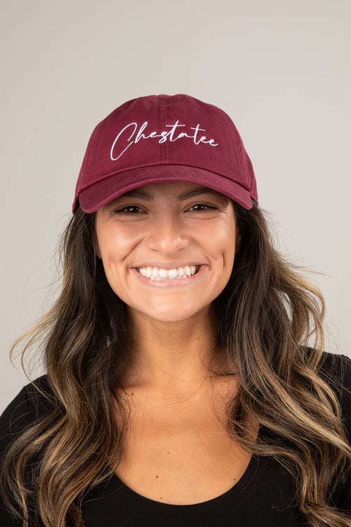 Burgundy Chestatee Script Hat