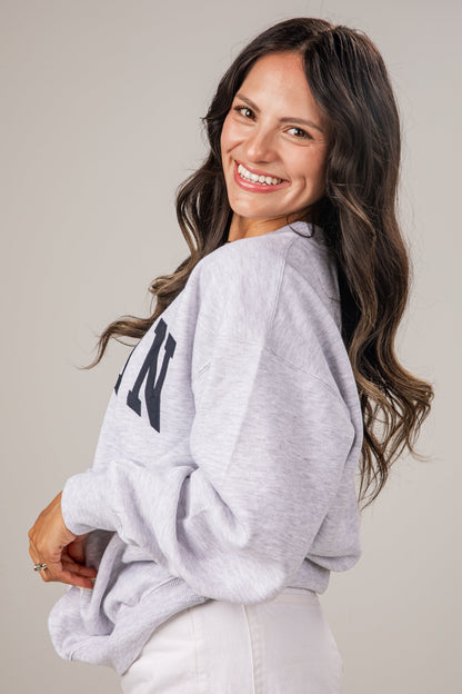 Destin Patch Heather Grey Relaxed Sweatshirt