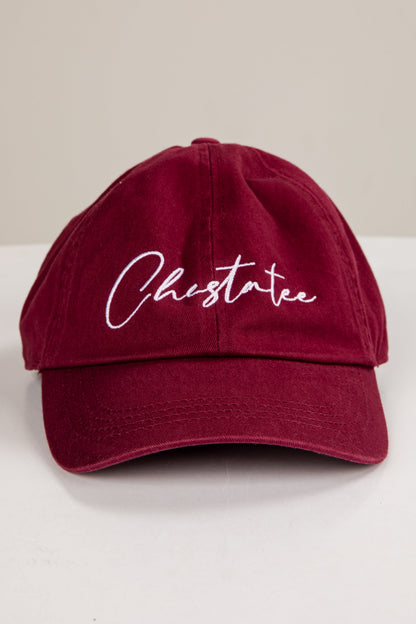 Burgundy Chestatee Script Hat