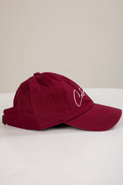 Burgundy Chestatee Script Hat