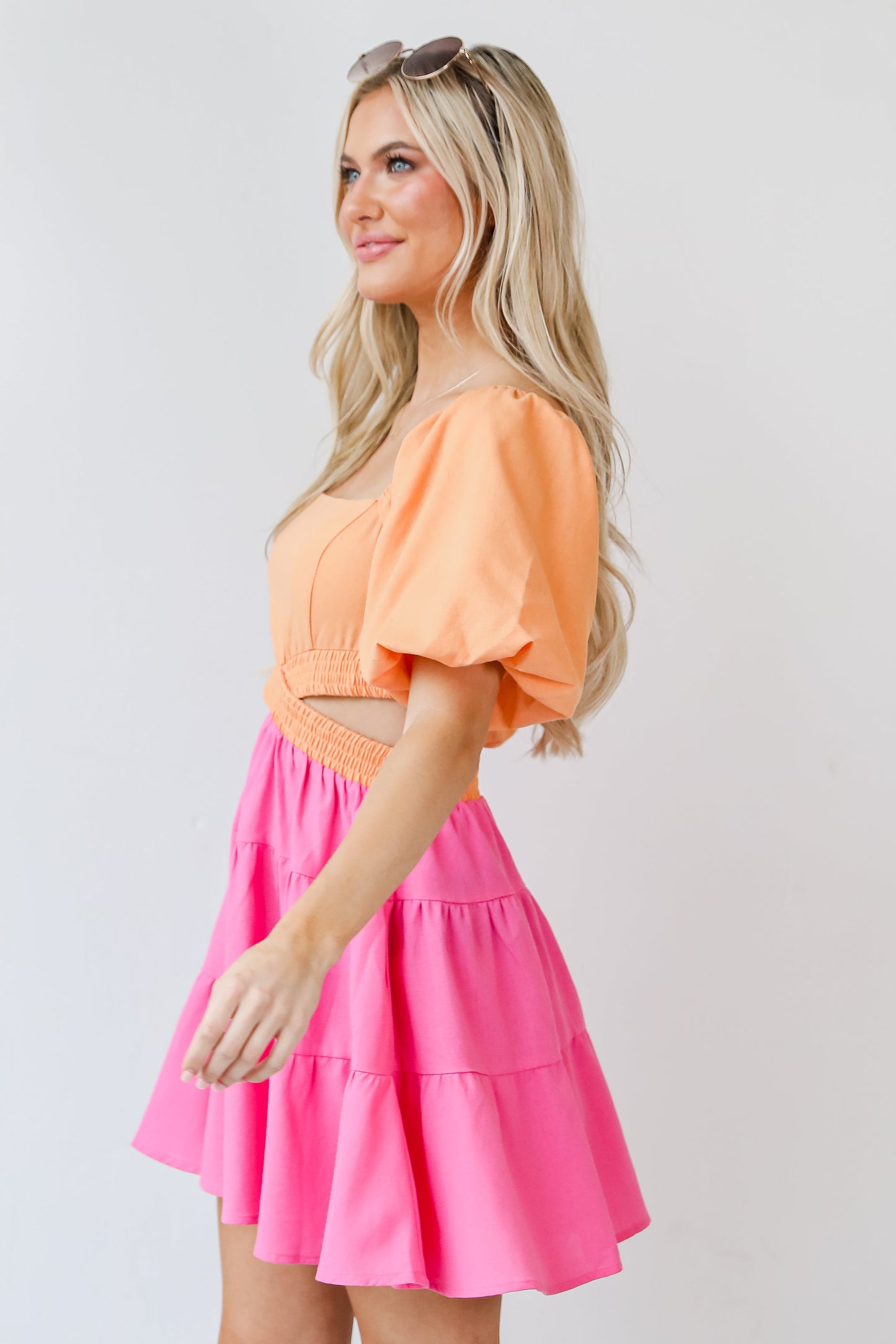 Be Bold Color Block Cutout Mini Dress