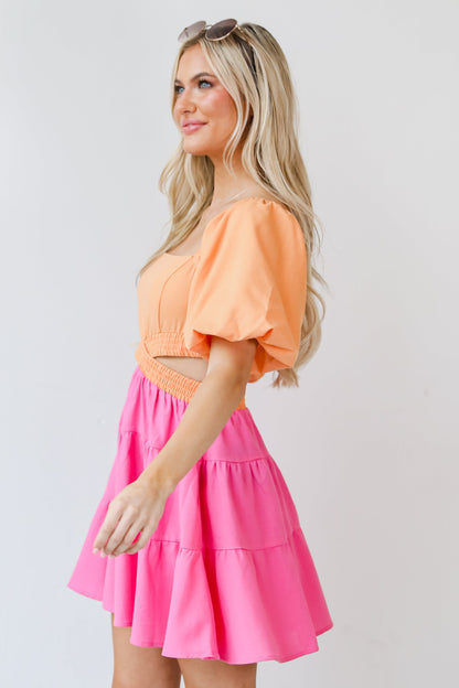 Be Bold Color Block Cutout Mini Dress