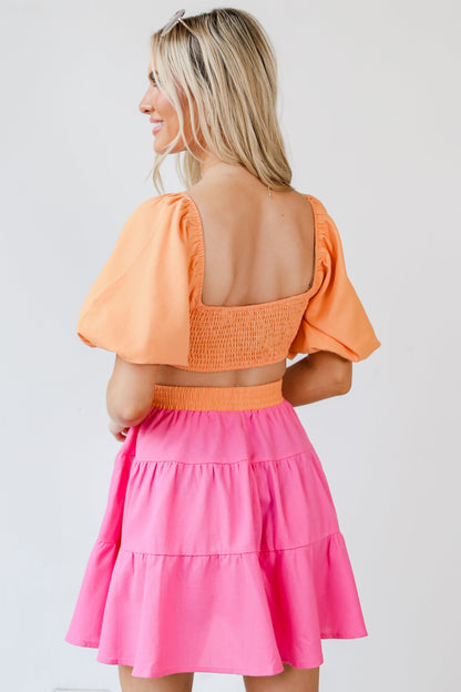 Be Bold Color Block Cutout Mini Dress