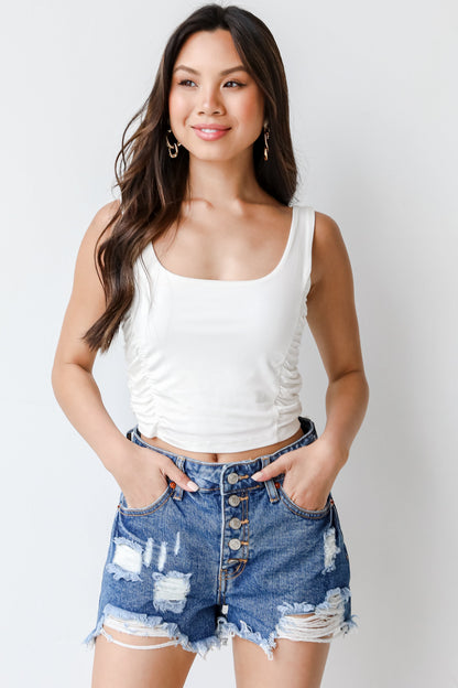 Drift Away Distressed Denim Shorts
