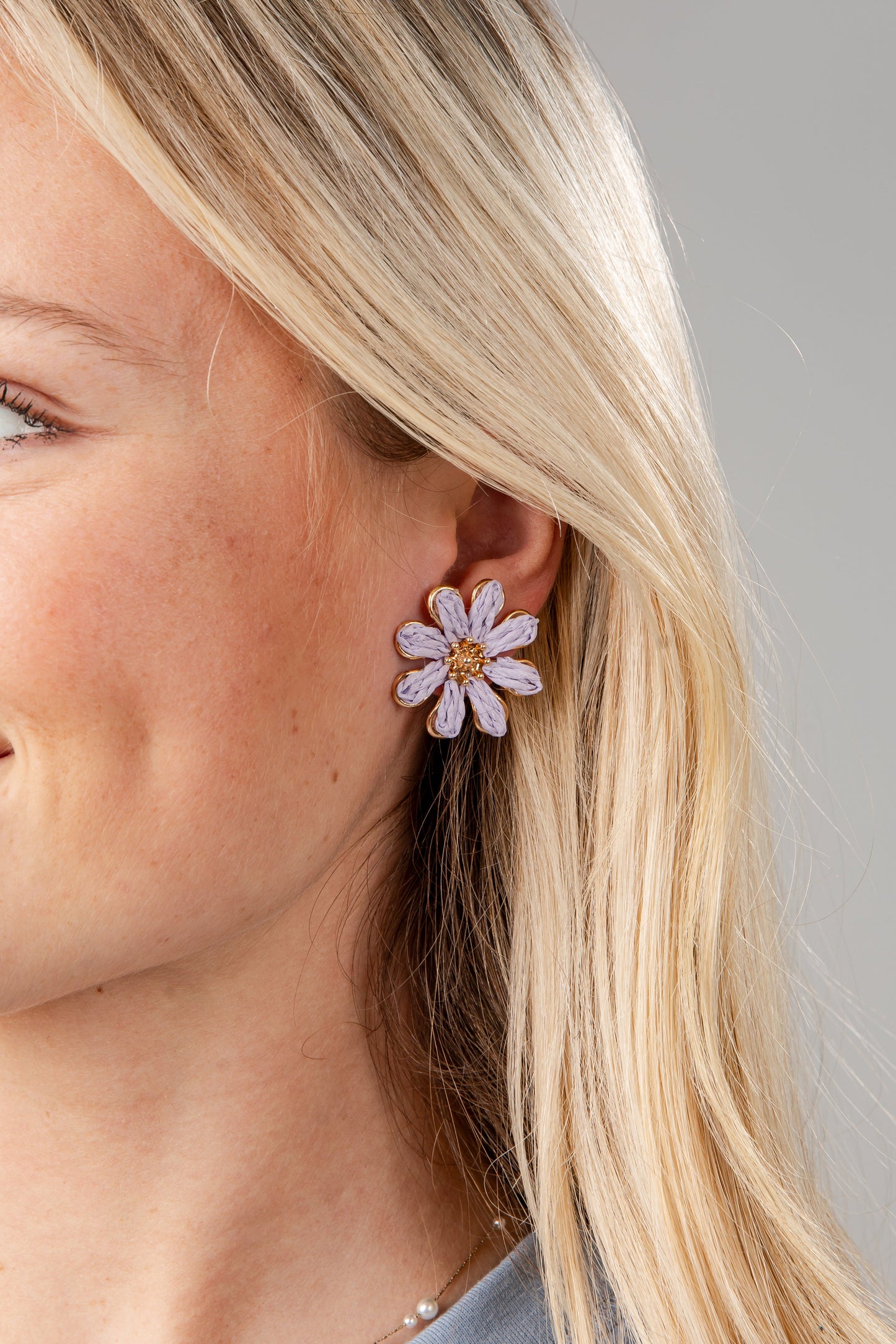 Aviana Raffia Floral Stud Earrings