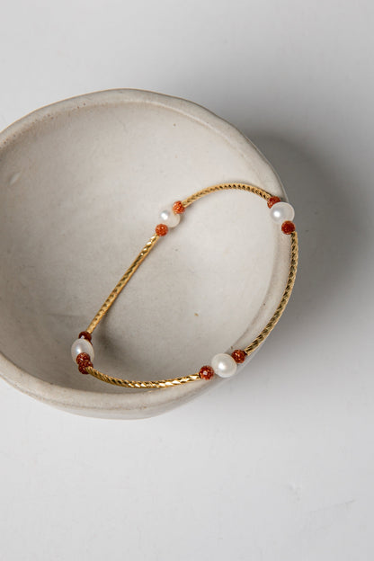 Amber Gold Beaded Bracelet