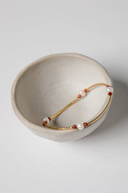 Amber Gold Beaded Bracelet