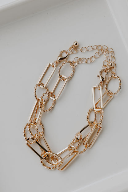 Cora Gold Layered Chain Bracelet