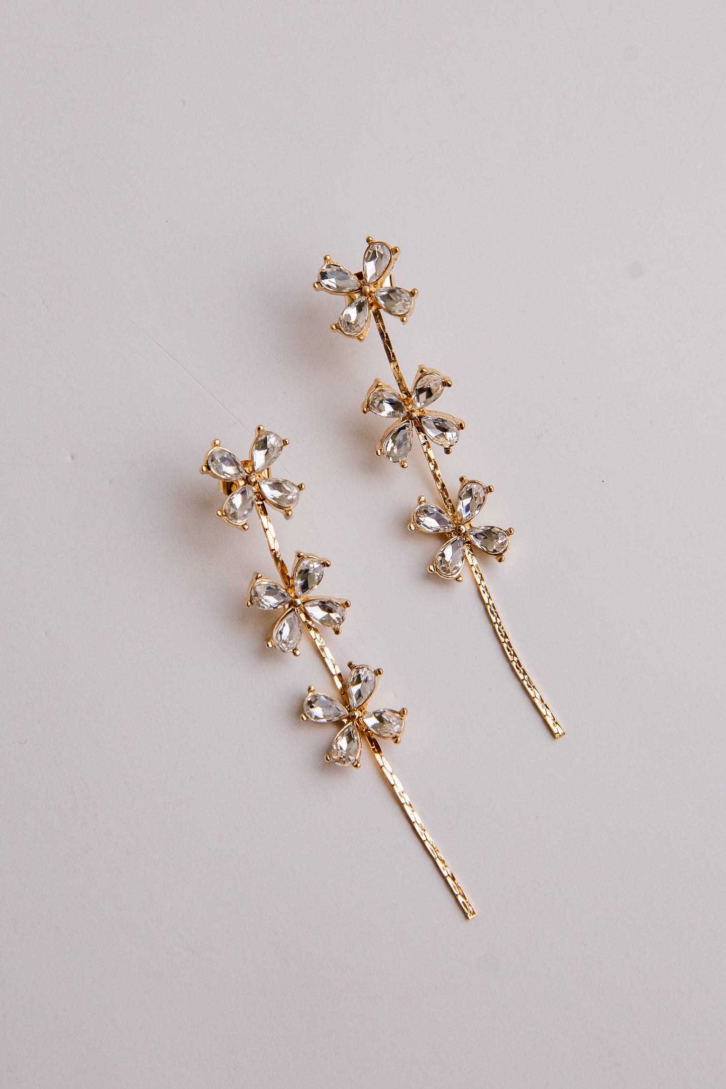 Blakely Bloom Gold Crystal Drop Earrings