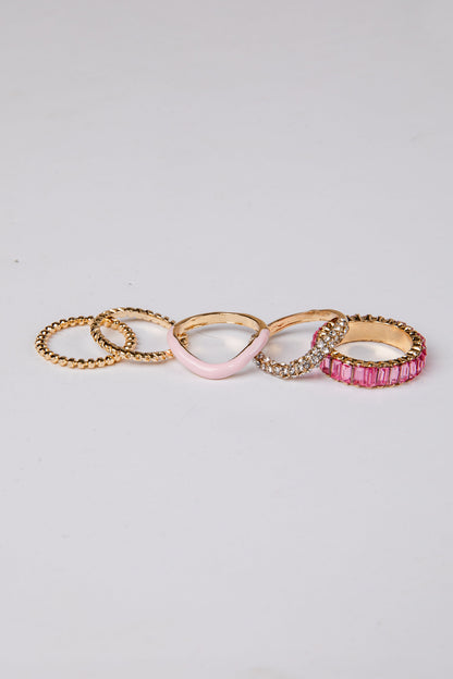 Annalise Gold Gemstone Ring Set
