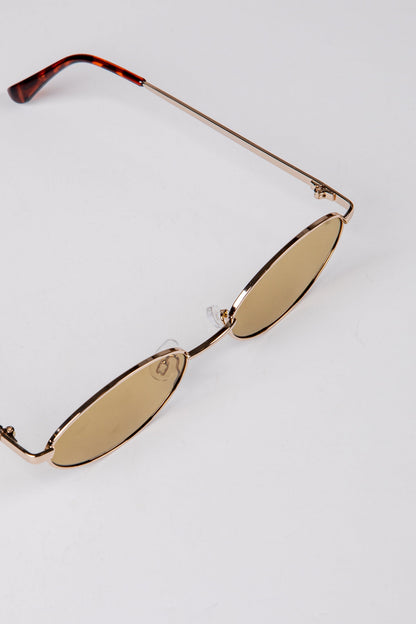 Downtown Edge Gold Oval Sunglasses