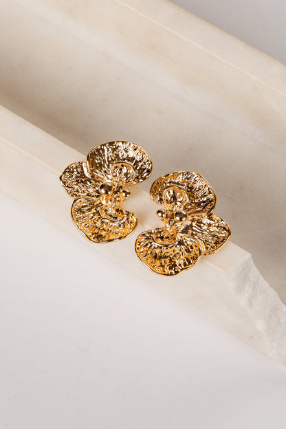 Dakota Gold Floral Statement Earrings