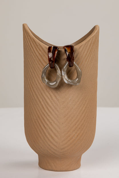 Addison Grey Acrylic Drop Earrings