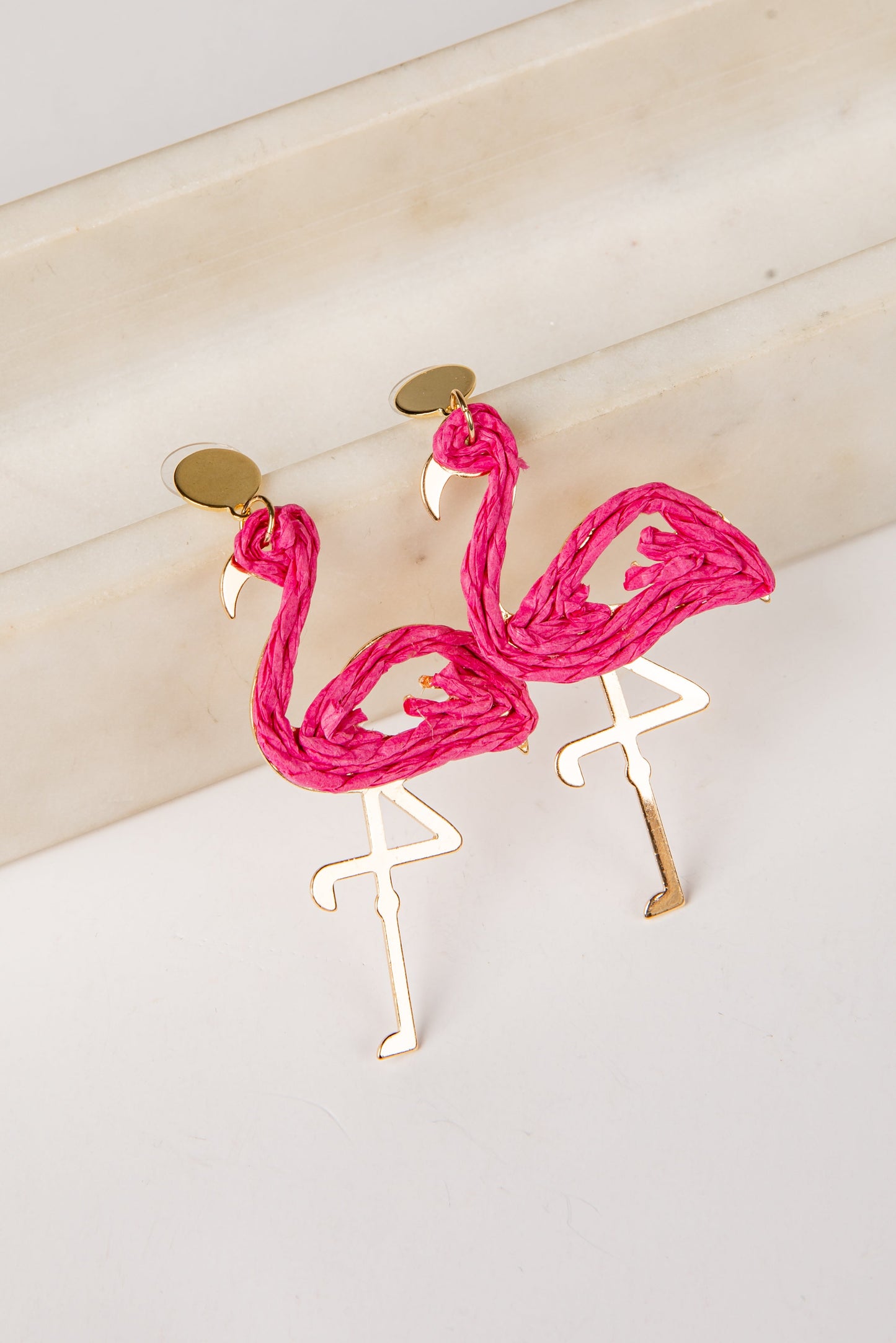 Delilah Flamingo Hot Pink Drop Earrings