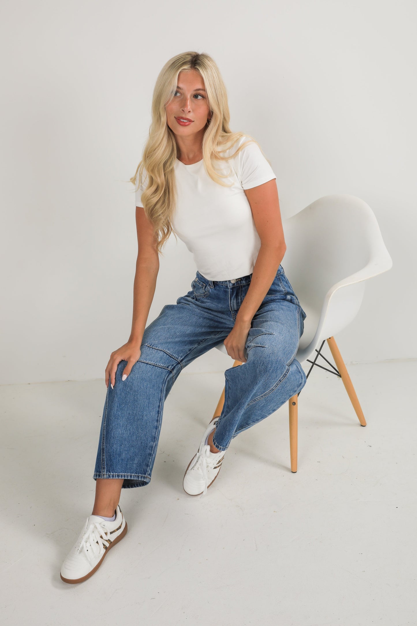 Cassidy Medium Wash High-Rise Barrel Jeans
