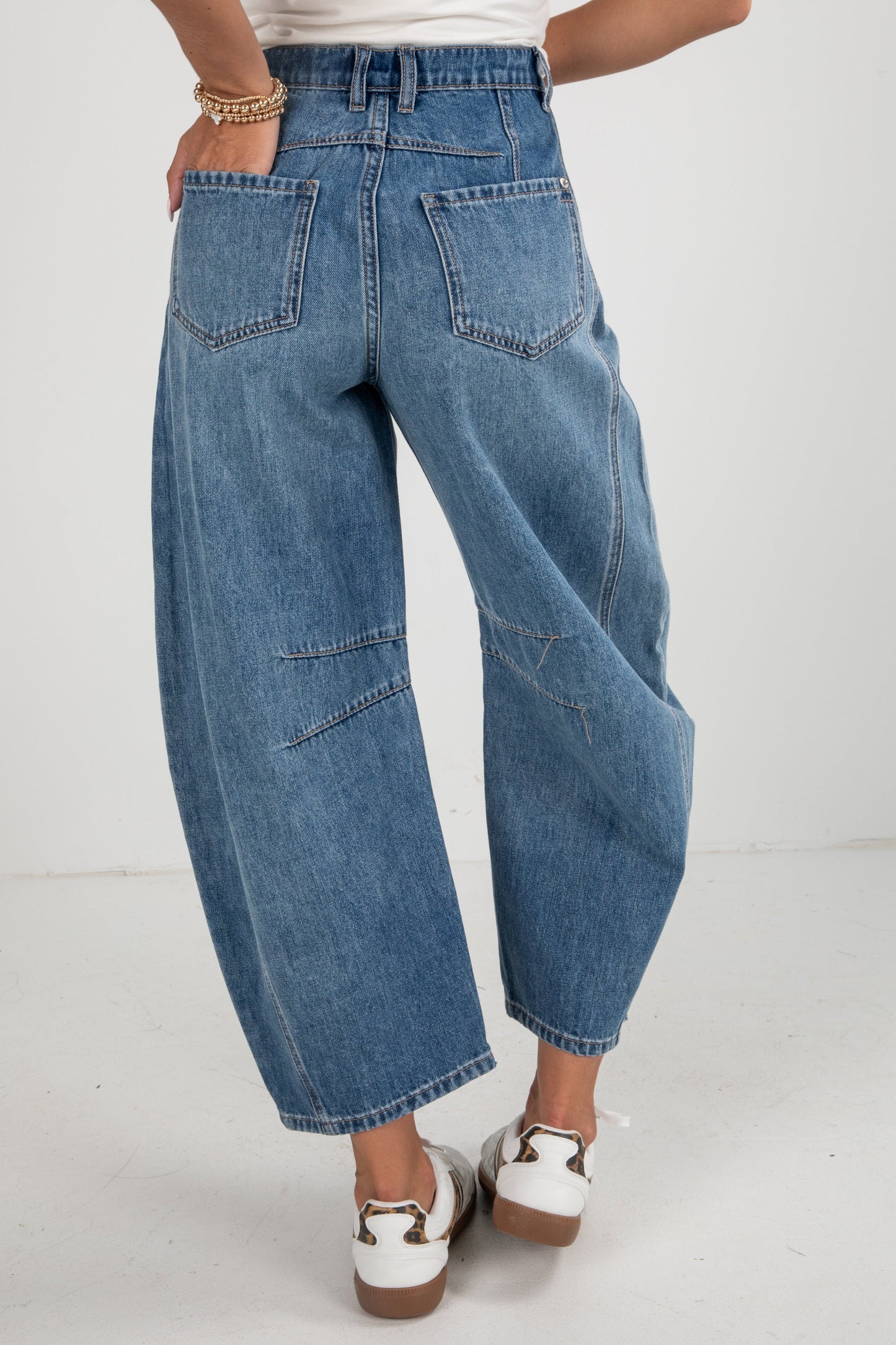 Cassidy Medium Wash High-Rise Barrel Jeans