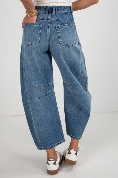 Cassidy Medium Wash High-Rise Barrel Jeans