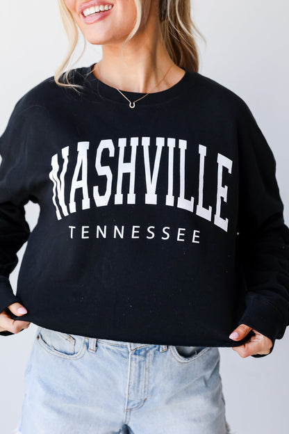 Black Nashville Tennessee Cropped Sweatshirt