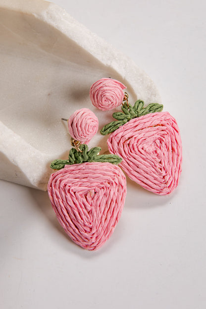 Allee Pink Strawberry Statement Earrings