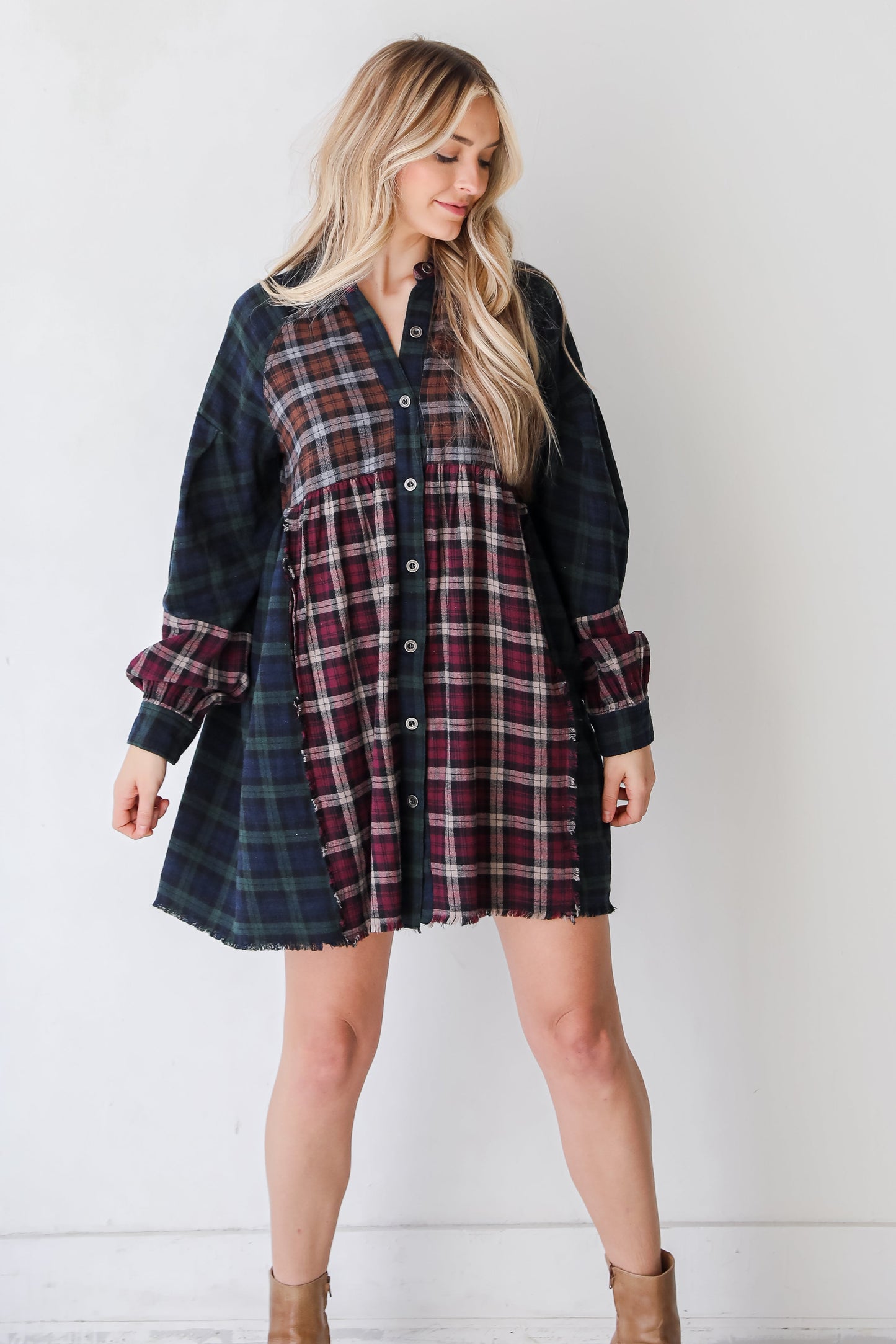 Certainly Cute Plaid Mini Dress