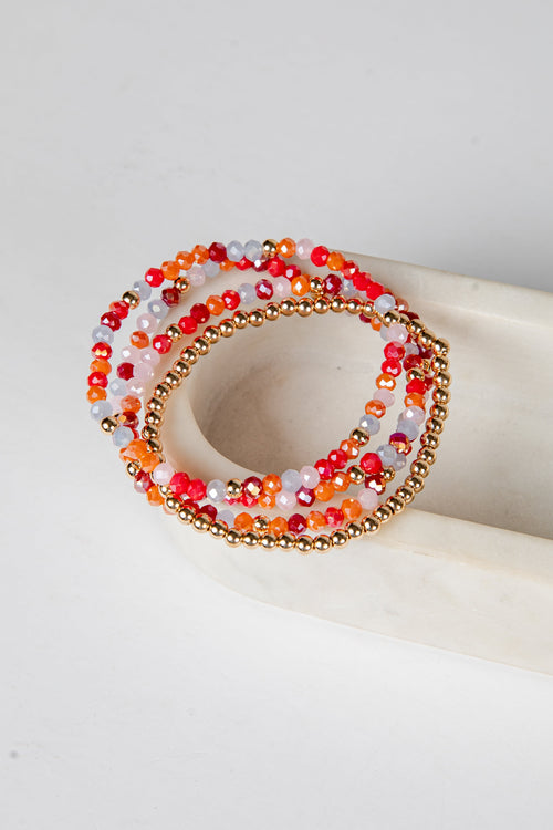 Amelia Gold Beaded Bracelet Set