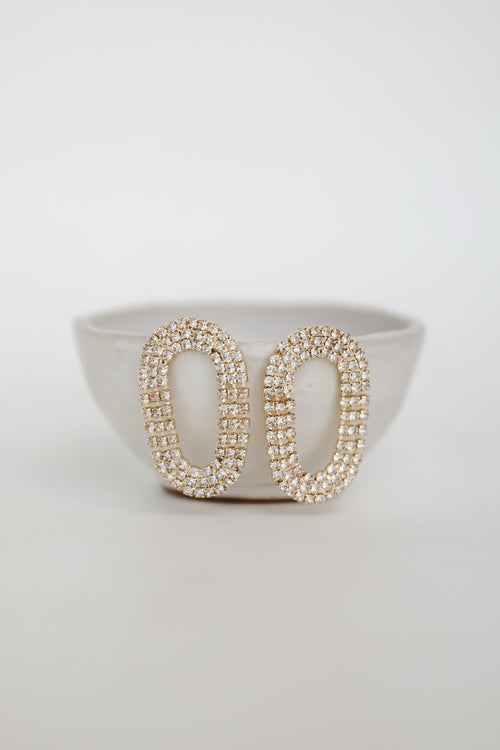 Blair Gold Rhinestone Statement Earrings