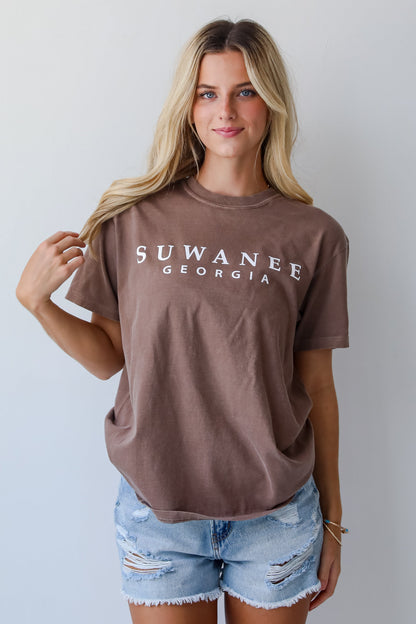Brown Suwanee Georgia Block Letter Tee