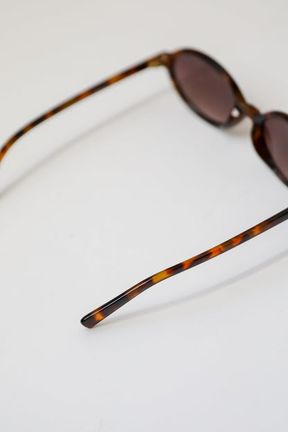 Comes In Waves Tortoise Oval Sunglasses