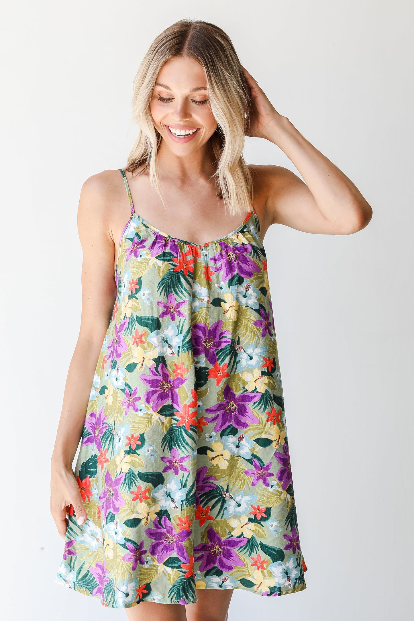 Blooms Of Paradise Floral Mini Dress