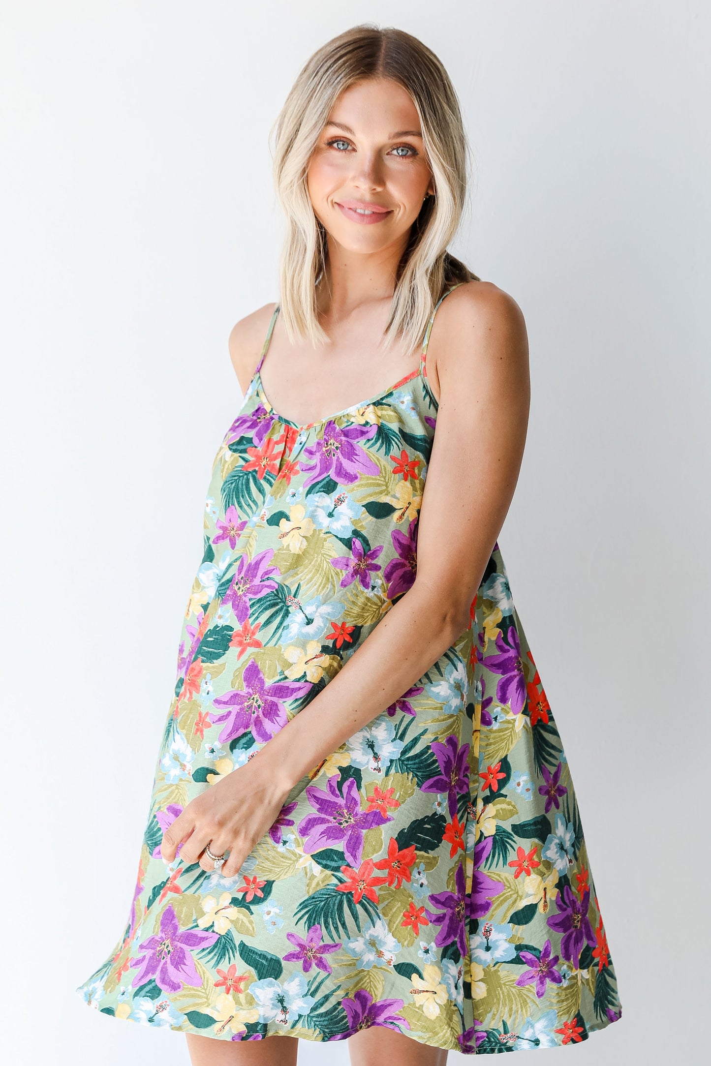 Blooms Of Paradise Floral Mini Dress