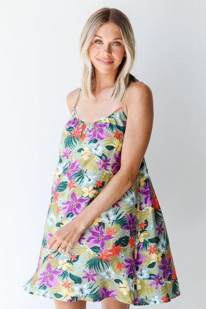 Blooms Of Paradise Floral Mini Dress